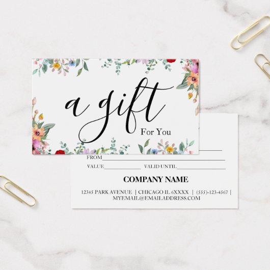 Simple & Modern Business Gift Certificate (オフィス)