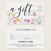 Simple & Modern Business Gift Certificate (正面&裏面)