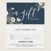 Simple & Modern Business Gift Certificate (正面&裏面)