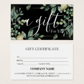 Simple & Modern Business Gift Certificate (正面&裏面)