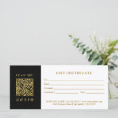 Simple Modern Business QR Code Gift Certificate (スタンド正面)
