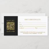 Simple Modern Business QR Code Gift Certificate (正面)
