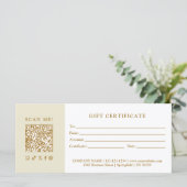 Simple Modern Business QR Code Gift Certificate (スタンド正面)