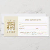 Simple Modern Business QR Code Gift Certificate (正面)