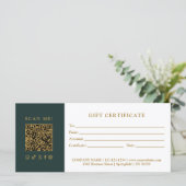 Simple Modern Business QR Code Gift Certificate (スタンド正面)