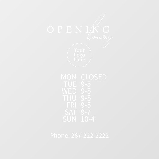 Simple Modern Business Window Cling ウィンドウサイン (シート)