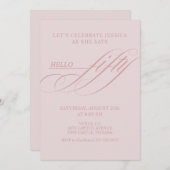 Simple Modern Caligraphy Fifty 50th Birthday Party 招待状 (正面/裏面)