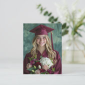 Simple Modern Calligraphy Graduation Invitation  シーズンポストカード (スタンド正面)