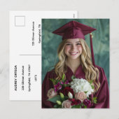 Simple Modern Calligraphy Graduation Invitation  シーズンポストカード (正面/裏面)