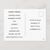 Simple Modern Calligraphy Graduation Invitation  シーズンポストカード (裏面)