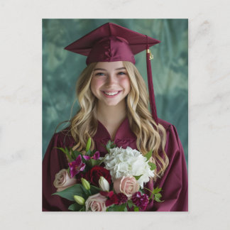 Simple Modern Calligraphy Graduation Invitation  シーズンポストカード