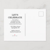 Simple Modern Calligraphy Photo Graduation  インビテーションポストカード (裏面)