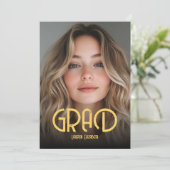 Simple Modern Calligraphy Photo Graduation 招待状 (スタンド正面)