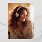 Simple Modern Calligraphy Photo Graduation 箔招待状 (裏面)