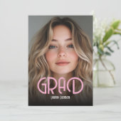 Simple Modern Calligraphy Photo Graduation Invitat 招待状 (スタンド正面)