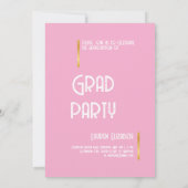 Simple Modern Calligraphy Photo Graduation Invitat 招待状 (裏面)