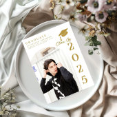 Simple Modern Calligraphy Photo Graduation Invitat 招待状