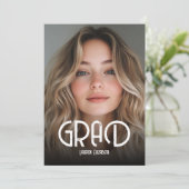 Simple Modern Calligraphy Photo Graduation Invitat 招待状 (スタンド正面)