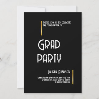 Simple Modern Calligraphy Photo Graduation Invitat 招待状