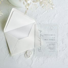 Simple Modern Calligraphy Wedding アクリル招待状