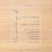 Simple Modern Calligraphy Wedding アクリル招待状 (正面)