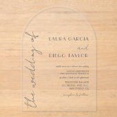 Simple Modern Calligraphy Wedding アクリル招待状 (正面)