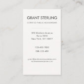 Simple Modern Certified Public Accountant CPA 名刺 (裏面)