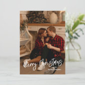 Simple Modern Christmas Card - Personalized Photo カード (スタンド正面)