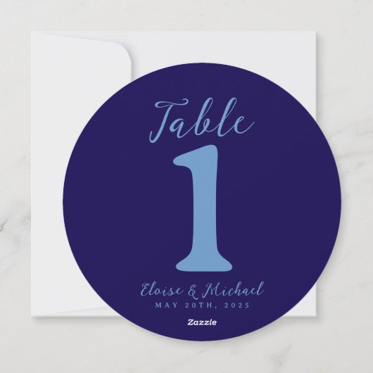 Simple Modern Coastal Wedding Reception Table Card シーズンカード (裏面)