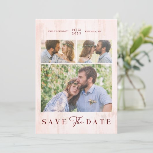 Simple Modern Collage Wedding Couple 3 Photos (スタンド正面)