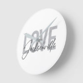 Simple, modern, cool design Love Jacksonville ラウンド壁時計 (傾斜)