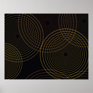 Simple, modern, cool, trendy thin line circles ポスター