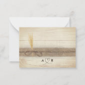 Simple Modern Couple Rustic Pampass Grass Wedding ノートカード (裏面)