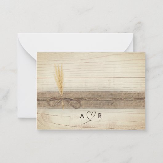 Simple Modern Couple Rustic Pampass Grass Wedding ノートカード (裏面)