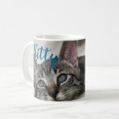 Simple Modern Custom Cat Name and Photo  コーヒーマグカップ (正面左)
