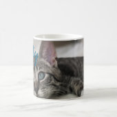 Simple Modern Custom Cat Name and Photo  コーヒーマグカップ (中央)