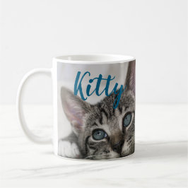 Simple Modern Custom Cat Name and Photo  コーヒーマグカップ