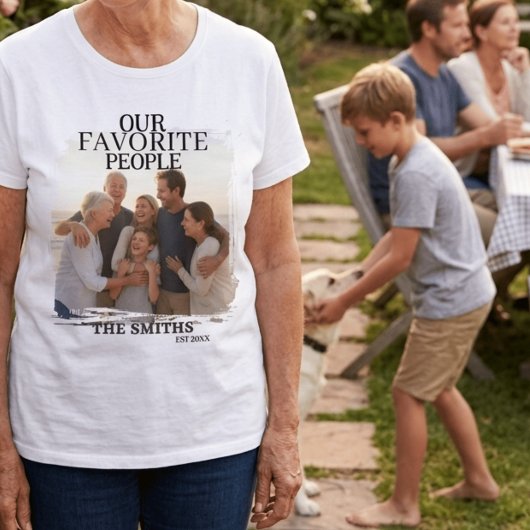 simple modern Custom Family Photo Tシャツ