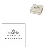 Simple Modern Custom Name Script Ex Libris ラバースタンプ (押印)