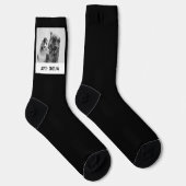 Simple, Modern Custom Pet or People Photo ソックス (右)