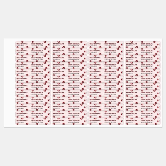 Simple Modern Deep Red Rum Tone Custom Lip Gloss ラベル (シート)