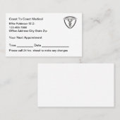 Simple Modern Doctor Office Appointment Card 予約カード (正面/裏面)