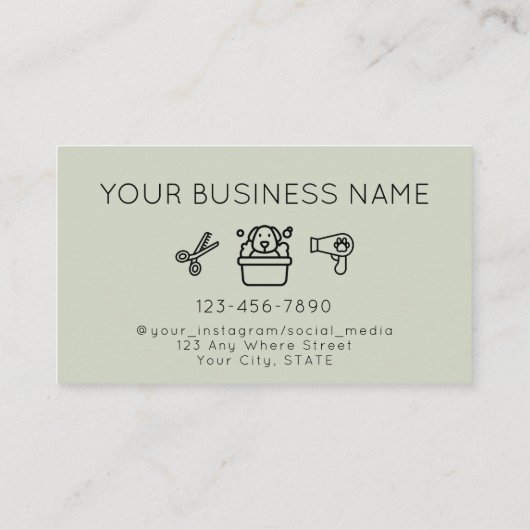 Simple modern dog grooming service  名刺 (裏面)
