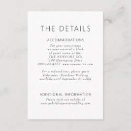 Simple Modern Dusty Purple Wedding Details  エンクロージャーカード