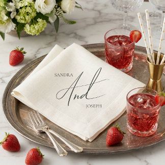 Simple modern elegant black and white basic  スタンダードカクテルナプキン