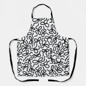 Simple Modern Elegant Black and White Bow Pattern エプロン (正面)