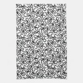 Simple Modern Elegant Black and White Bow Pattern キッチンタオル (縦)