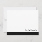 Simple Modern Elegant Black White Flat Note Card ノートカード (正面)