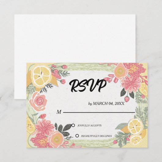 Simple Modern Elegant Classic Wedding RSVP (正面/裏面)