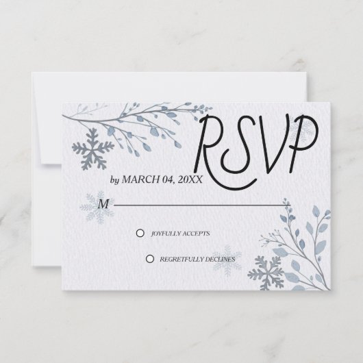 Simple Modern Elegant Classic Wedding RSVP (正面)